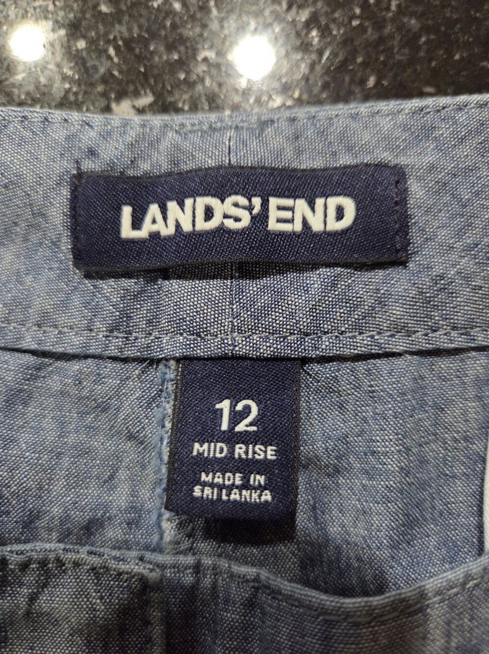 Lands' End Women's Chambray Bermuda Shorts - Light Blue - Size 12 - Picture 5 of 10